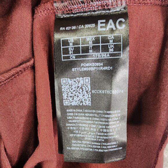 Mens Burgundy Guess Shirt Long Sleeve V-Neck Polyester Size M - Picture 4 of 8